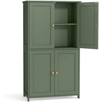 VASAGLE Mueble de baño con 4 puertas de color verde VASAGLE Mueble de baño con 4 puertas de color verde