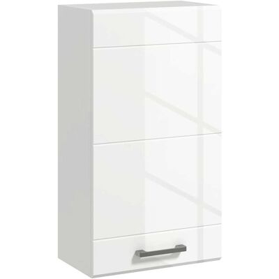 Kleankin Armario de pared 37x22.5x70 cm blanco brillante Kleankin Armario de pared 37x22.5x70 cm blanco brillante