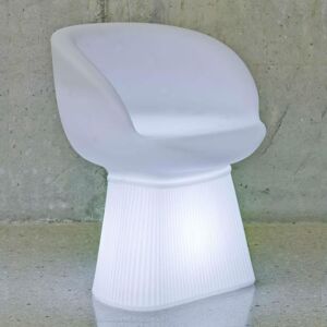 Newgarden Sillón con luz rgb exterior solar polietileno blanco 71cm