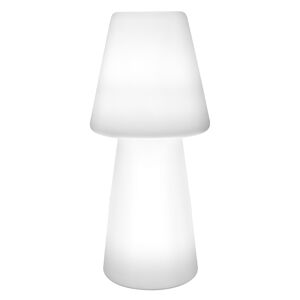 LolaHome Lámpara de exterior led Bossa de pie blanca de plástico de Ø 28x60 cm