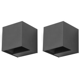 FORLIGHT Aplique Exterior LED (2uds) Haz de Luz Modulable 3000K Gris Urbano Rex