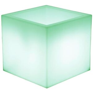 Newgarden Macetero cuadrado con luz y carga solar exterior luz rgb 49x49x45 cm