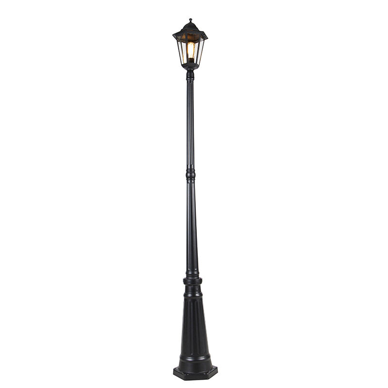 QAZQA Lámpara de pie exterior aluminio negro 26 x 200 (cm)
