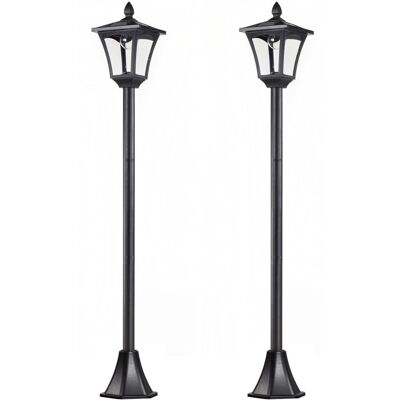 Outsunny Farolas solares 18x18x160 cm negro Outsunny Farolas solares 18x18x160 cm negro