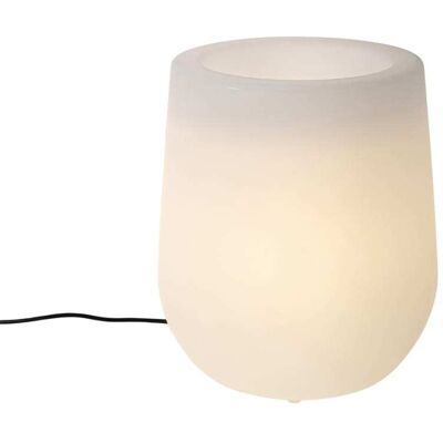 Qazqa Lámpara de pie exterior flowerpot blanca - IP44 - E27 Qazqa Lámpara de pie exterior flowerpot blanca - IP44 - E27