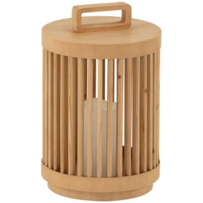 J-line Lámpara cilíndrica de madera de abeto beige 20.5x20.5x32 cm J-line Lámpara cilíndrica de madera de abeto beige 20.5x20.5x32 cm