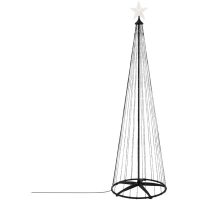 ECD Germany Árbol de navidad exterior 210cm luz blanca cálida 370 LEDs regulable ECD Germany Árbol de navidad exterior 210cm luz blanca cálida 370 LEDs regulable