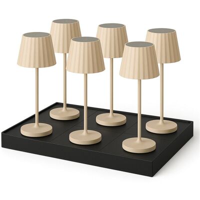 LUMISKY Juego de 6 lámparas de mesa con base beige h30cm LUMISKY Juego de 6 lámparas de mesa con base beige h30cm