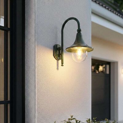 Lindby Lámpara de pared exterior de aluminio verde Lindby Lámpara de pared exterior de aluminio verde