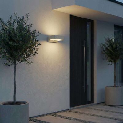 Lindby Lámpara de pared exterior de aluminio gris Lindby Lámpara de pared exterior de aluminio gris