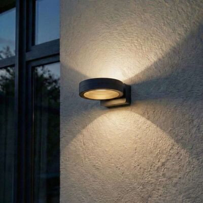 Lindby Lámpara de pared led exterior de aluminio negro Lindby Lámpara de pared led exterior de aluminio negro