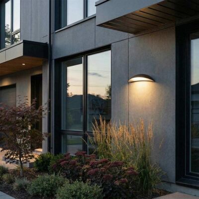Lindby Lámpara de pared led exterior de aluminio negro Lindby Lámpara de pared led exterior de aluminio negro