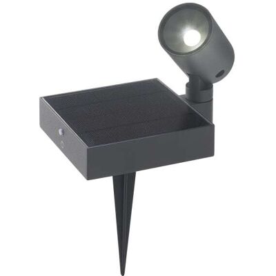 Foco solar zafferano de suelo 1,3w ip65 gris oscuro Foco solar zafferano de suelo 1,3w ip65 gris oscuro