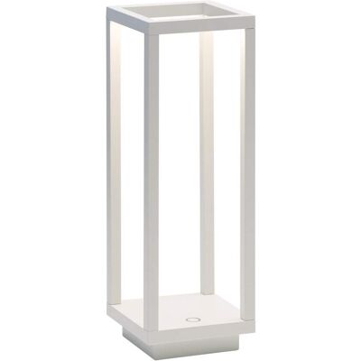 Farol de mesa led en aluminio blanco zafferano 2,2w ip54 a pilas Farol de mesa led en aluminio blanco zafferano 2,2w ip54 a pilas