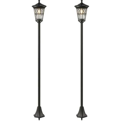 Outsunny Farolas solares 23.5x23.5x186 cm negro Outsunny Farolas solares 23.5x23.5x186 cm negro