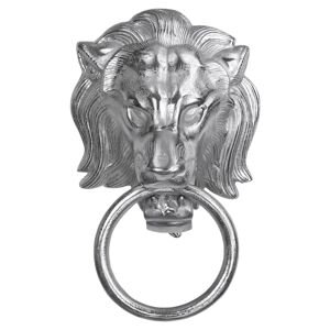 WOMO-DESIGN Toallero con motivo de cabeza de león, plata, 10x31 cm