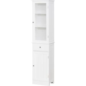 Kleankin Armario alto para baño color blanco 40 x 27 x 171.5 cm