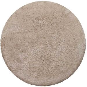 Wecon Home Basics Alfombra de baño redonda de algodón beige arena 90 rd.