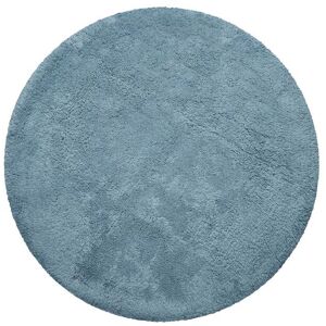 Wecon Home Basics Alfombra de baño blanda redonda algodón azul 90 rd.