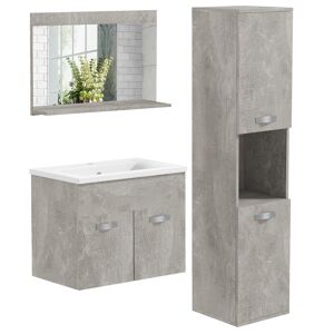 Kleankin Conjunto de muebles de baño color gris 30 x 30 x 131.5 cm