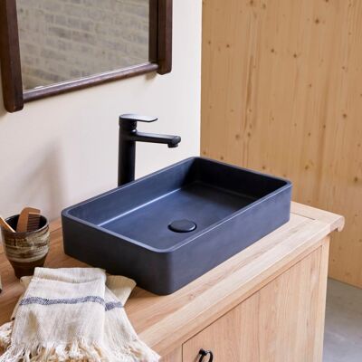 Tikamoon Lavabo rectangular de terrazo negro an. 50.5 cm Tikamoon Lavabo rectangular de terrazo negro an. 50.5 cm