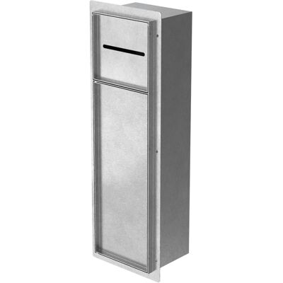 ECD Germany Soporte para escobilla de wc empotrado acero plateado 60x20cm con tapa ECD Germany Soporte para escobilla de wc empotrado acero plateado 60x20cm con tapa