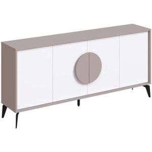 Venprodin Consola Baja 180 cm Marrón Claro - Blanco