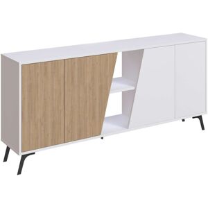 Venprodin Consola Baja 180 cm efecto Blanco - Roble