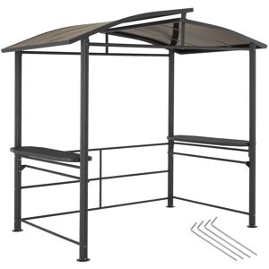 Tectake Carpa para barbacoa asado 24x15x234m aluminio gris