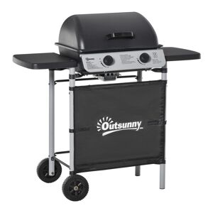 Outsunny Barbacoa de gas color negro 104 x 49 x 99 cm