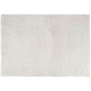 Maisons du Monde Alfombra shaggy blanca efecto rizado, 160x230