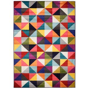 Tapiso Alfombra para salón multicolor geométrica fina 140 x 200 cm