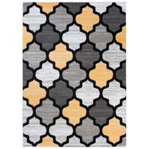 Tapiso Alfombra para niño Naranja gris blanco negro treillis 160x220cm