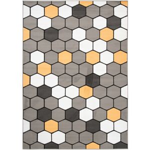 Tapiso Alfombra para niño gris amarillo blanco geométrico 160x220cm