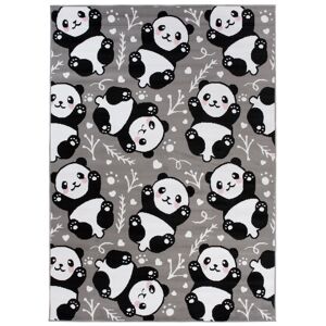 Tapiso Alfombra para niño gris blanco negro panda 160x220cm