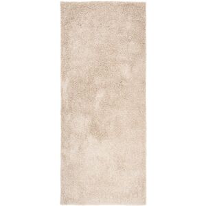 Tapiso Alfombra de pasillo dormitorio bebé beige shaggy 80 x 300