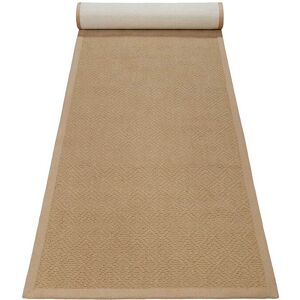 Wecon Home Alfombra de yute, antideslizante con dibujo de rombos, natural 80x400