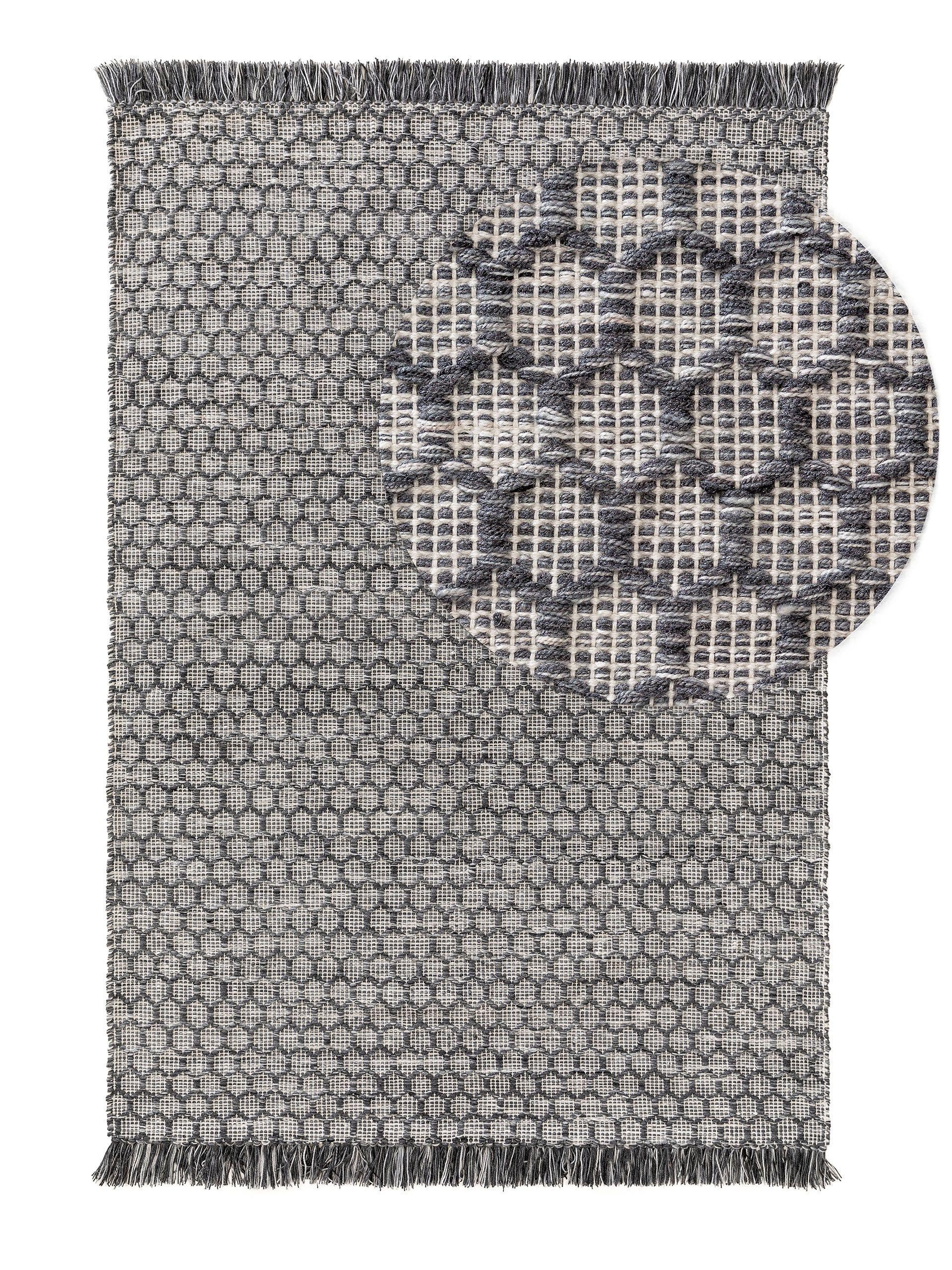 Benuta Alfombra de exterior & interior de poliéster gris oscuro de 200x300 cm