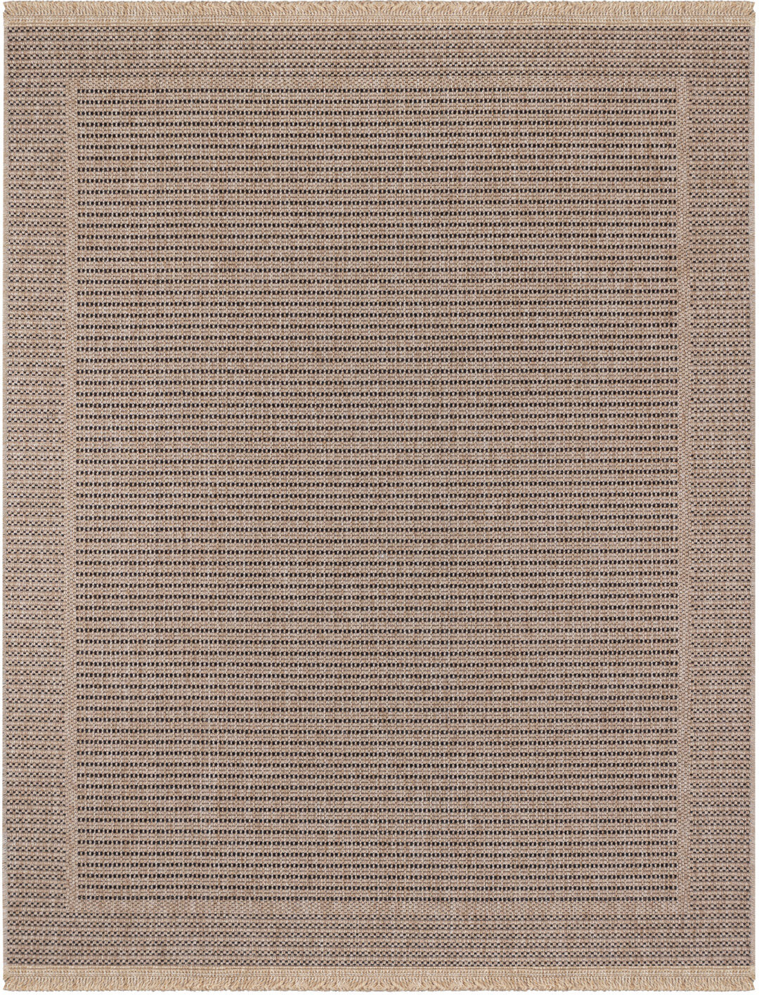 Surya Alfombra exterior/interior efecto yute beige/negro 160x213