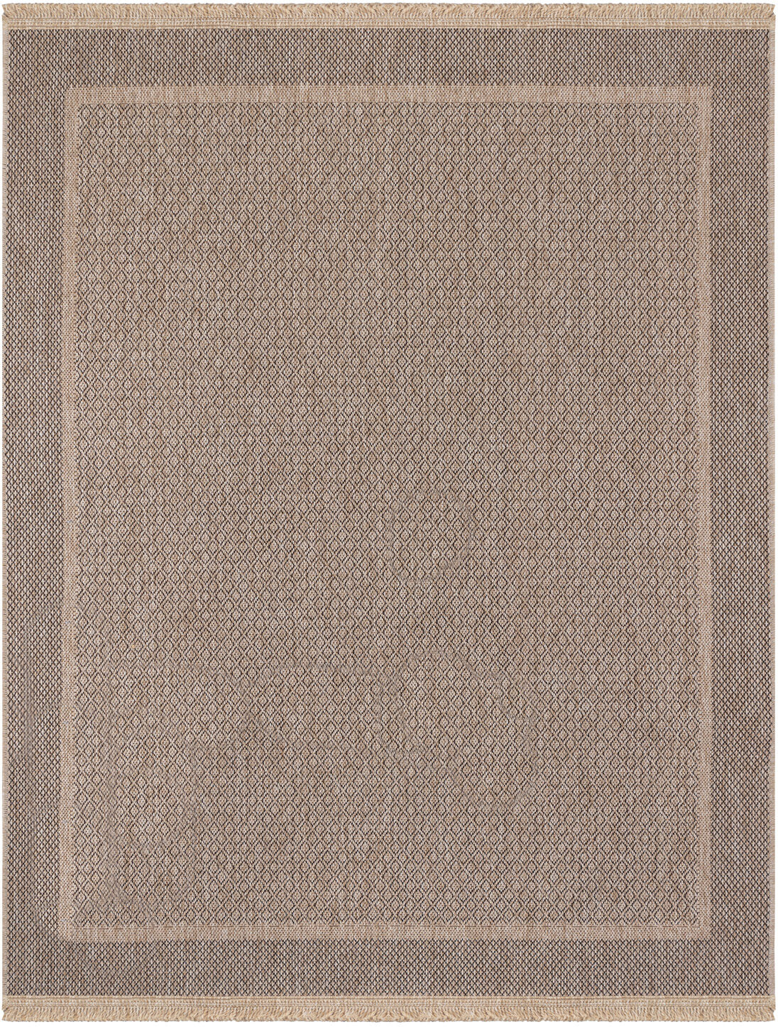 Surya Alfombra exterior/interior efecto yute beige/negro 160x213