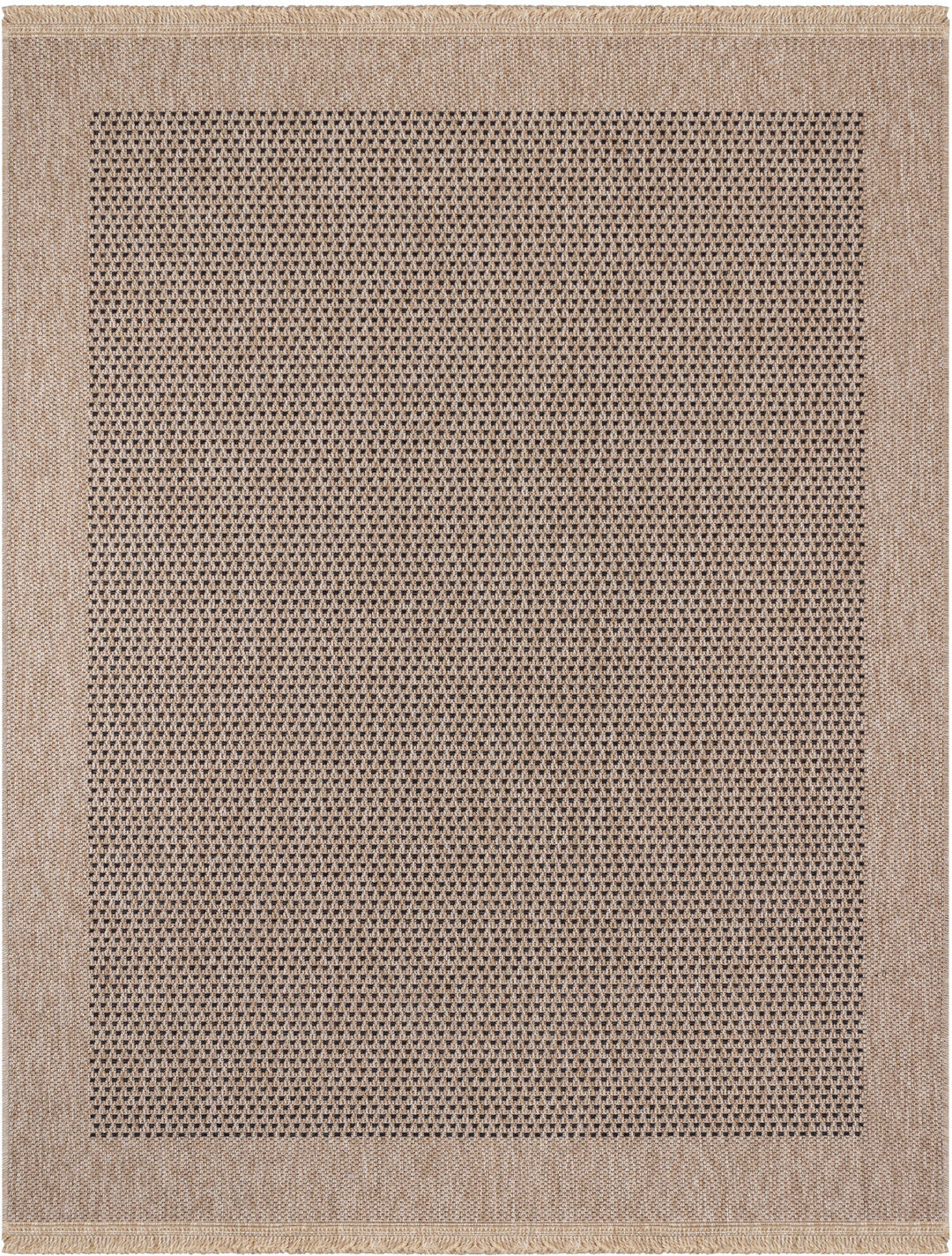 Surya Alfombra exterior/interior efecto yute beige/negro 120x170