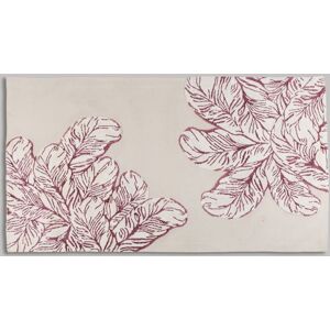 Maisons du Monde Alfombra tufteada con estampado de hojas, beige, crudo y burdeos, 90x150 cm Maisons du Monde Alfombra tufteada con estampado de hojas, beige, crudo y burdeos, 90x150 cm