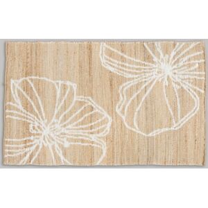 Maisons du Monde Alfombra reversible de yute y lana con estampado floral jacquard, 90x150 cm Maisons du Monde Alfombra reversible de yute y lana con estampado floral jacquard, 90x150 cm