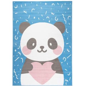 Tapiso Alfombra para niños azul rosa blanco panda fina 160 x 220 cm Tapiso Alfombra para niños azul rosa blanco panda fina 160 x 220 cm
