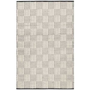 Wecon Home Alfombra tejida a mano lana virgen blanco marfil con diseño 160x230 Wecon Home Alfombra tejida a mano lana virgen blanco marfil con diseño 160x230