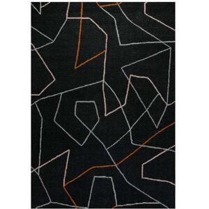 Wecon Home Alfombra hecha a mano de lana virgen y viscosa, antracita 160x230 Wecon Home Alfombra hecha a mano de lana virgen y viscosa, antracita 160x230