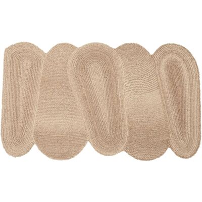 Maisons du Monde Alfombra de lana beige con bordes redondeados 90x150 cm Maisons du Monde Alfombra de lana beige con bordes redondeados 90x150 cm