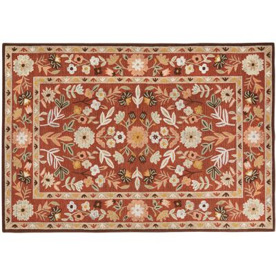 Maisons du Monde Alfombra tufted de lana con flores multicolor 160x230 cm Maisons du Monde Alfombra tufted de lana con flores multicolor 160x230 cm