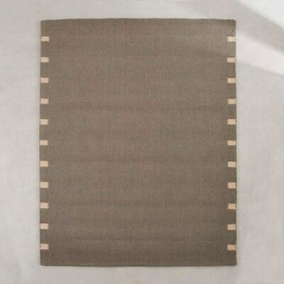 Maisons du Monde Alfombra de lana y yute trenzado beige y antracita, 160x230 cm Maisons du Monde Alfombra de lana y yute trenzado beige y antracita, 160x230 cm