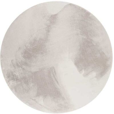 Esprit Alfombra redonda de piel de conejo artificial suave gris claro D150 Esprit Alfombra redonda de piel de conejo artificial suave gris claro D150